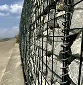 Rock-filled gabion structure for erosion control