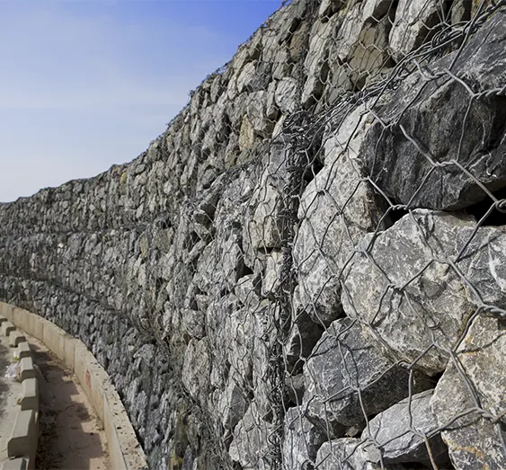 Wire and rock materials used in gabion design and construction