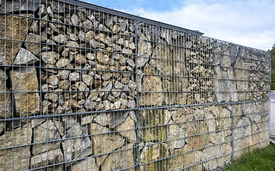Custom gabion construction showcasing high-quality materials
