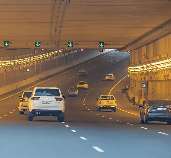 Modern underpass construction in Oman improving urban traffic flow